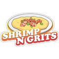 Signmission Shrimp N Grits Decal Concession Stand Food Truck Sticker, 12" x 4.5", D-DC-12 Shrimp N Grits19 D-DC-12 Shrimp N Grits19